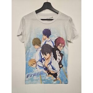 Free! Shirt Youth Medium Multicolor Haruka Makoto Rin Anime Graphic Tee Swimming